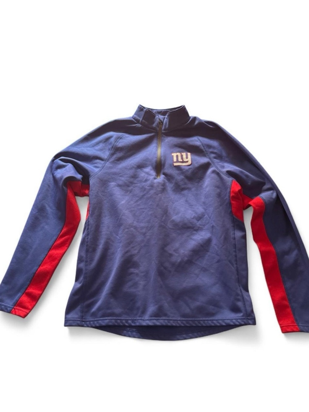 NFL New York Giants Football Blue+Red Quarter Zip Sz S